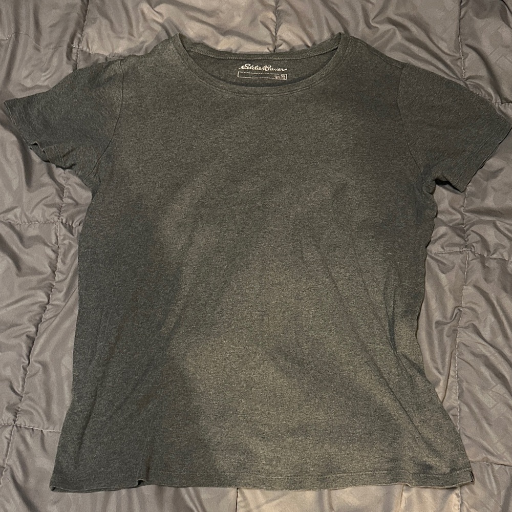 Eddie Bauer Women's Short Sleeve Crewneck Tee - Dark Gray TXL